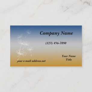Carte De Visite Blanc Dandelion bleu or