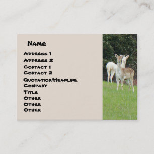 Carte de visite blanc de cerfs communs
