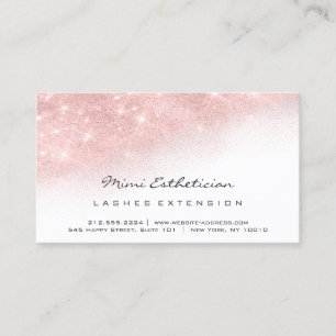 Carte De Visite Blanc de parties scintillantes de rose de mèche