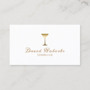Carte De Visite Blanc de plaine de barman de Sommelier