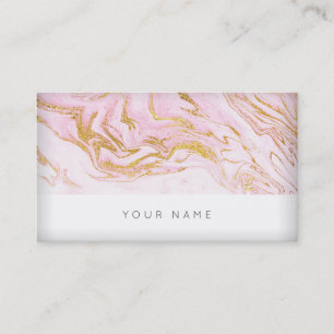 Carte de visite blanc du marbre VIP d'or rose