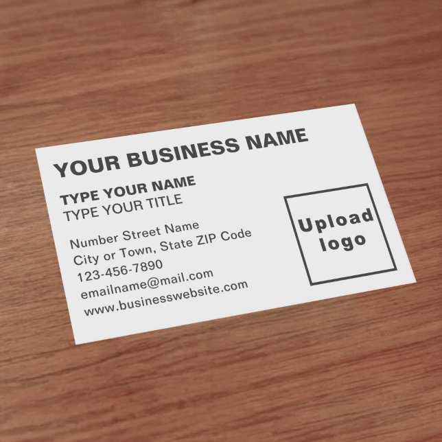 Carte de visite blanc du texte aligné à gauche (Front of the business card)