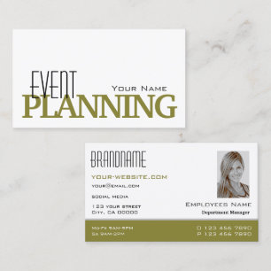 Carte De Visite Blanc élégant et moutarde avec professionnel photo