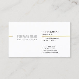 Carte De Visite Blanc élégant professionnel moderne de