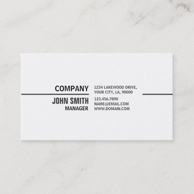 Carte De Visite Blanc élégant simple professionnel d'immobiliers (Devant)