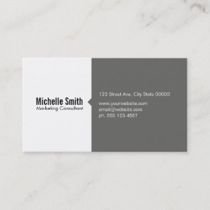 Carte De Visite Blanc & Gris