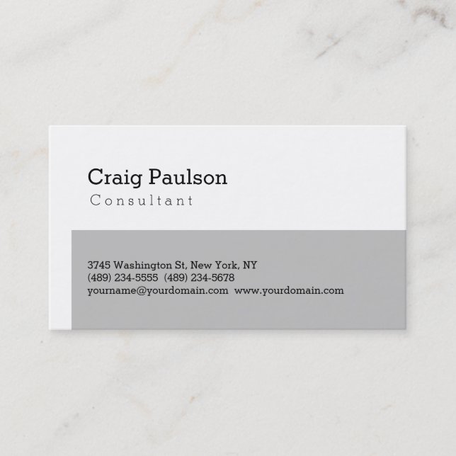 Carte de visite blanc gris standard tendance (Devant)