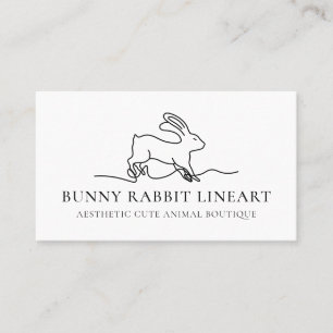 Carte De Visite Blanc Lapin Ligne lapin Art Bébé Animal animal