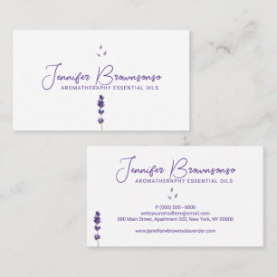 Carte De Visite Blanc Lavande Violette