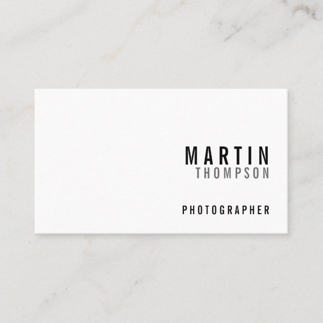 Carte De Visite Blanc minimaliste professionnel (Devant)