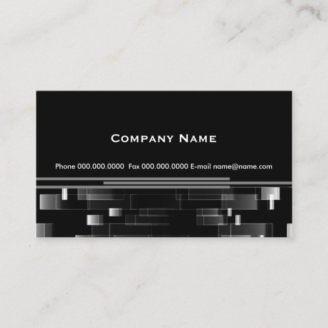 Carte De Visite Blanc noir moderne professionnel (Devant)