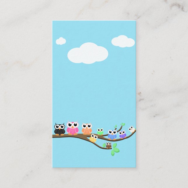 carte de visite blanc "Owl Together Now" (Devant)