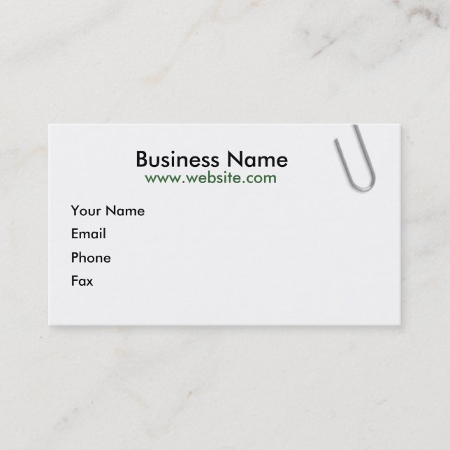 Carte de visite blanc Paperclip (Devant)