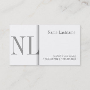 Carte de visite blanc propre moderne de monogramme