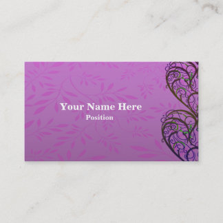Carte de visite blanc rose de damassé