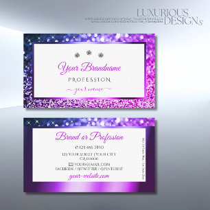 Carte De Visite Blanc rose violet Ombre Parties scintillant étince
