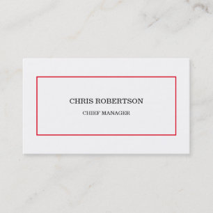 Carte De Visite Blanc rouge minimaliste moderne