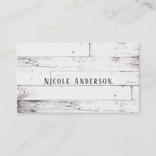Carte De Visite Blanc Shabby Chic Bois Grange Rustique Ferme