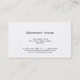 Carte De Visite blanc simple et uni