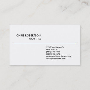 Carte de visite blanc simple ligne verte