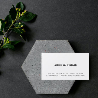 Carte De Visite Blanc simple professionnel