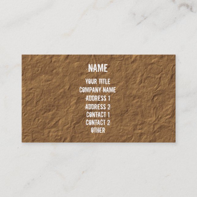 Carte De Visite Blanc sur parchemin concassé (Devant)