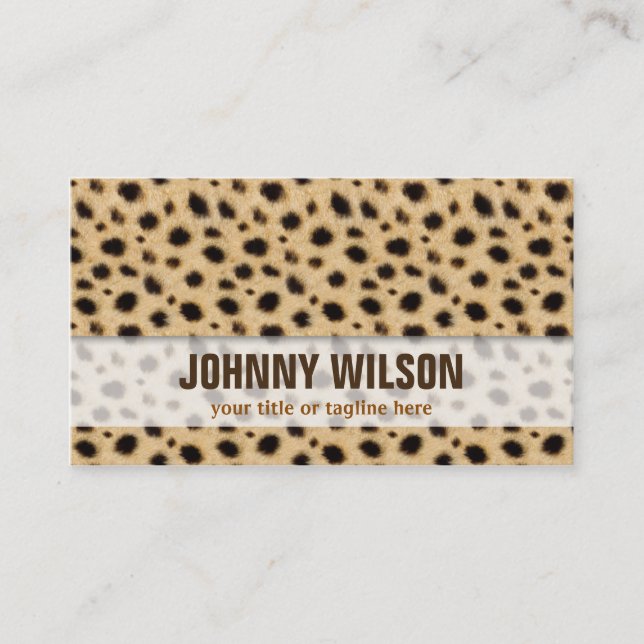 Carte De Visite Blanc translucide d'impression élégant de Leppard (Devant)