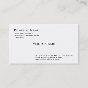 Carte De Visite blanc uni