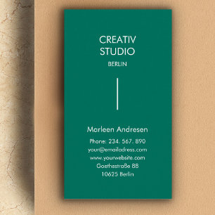 Carte De Visite Blanc vert minimaliste moderne
