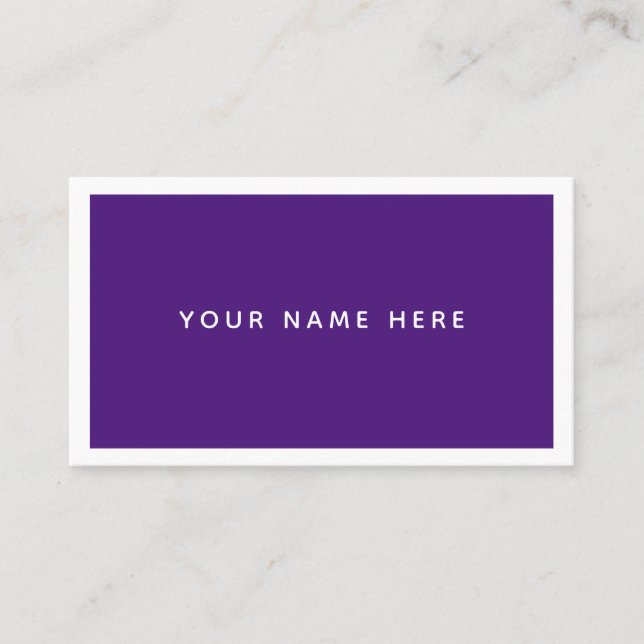 Carte de visite blanc violet minimal (Devant)