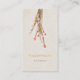 Carte de visite blanche arbre