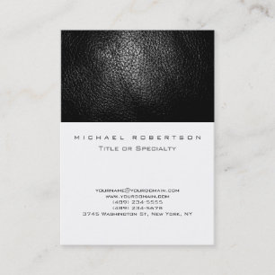 Carte de visite blanche effet cuir simple