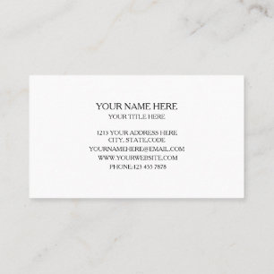 Carte de visite blanche minimaliste professionnell