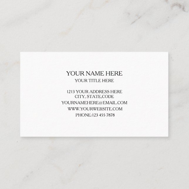 Carte de visite blanche minimaliste professionnell (Dos)