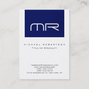 Carte de visite blanche monogramme moderne dodue