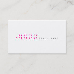 Carte de visite blanche rose contemporaine simple