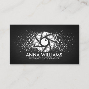 Carte De Visite Blancs Dot Art Splatter Camera Shutter