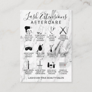 Carte De Visite Blancs noir Lash extensions Aftercare Icon