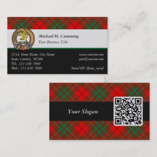 Carte De Visite Blason de Clan Cumming sur tartan