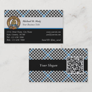 Carte De Visite Blason de Clan Haig sur tartan à carreaux