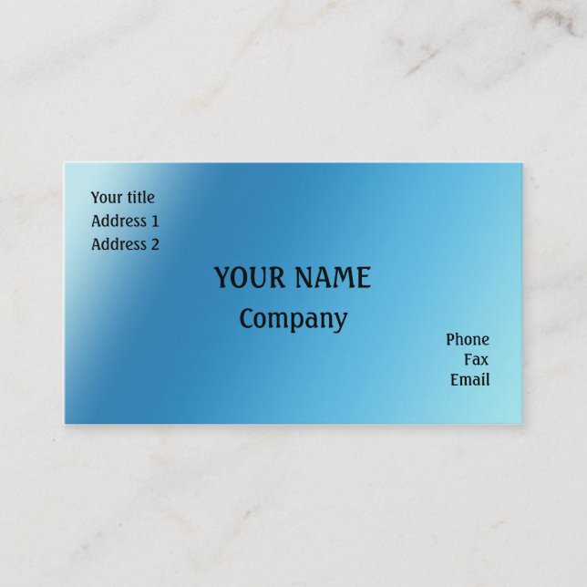 Carte De Visite Bleu (Devant)
