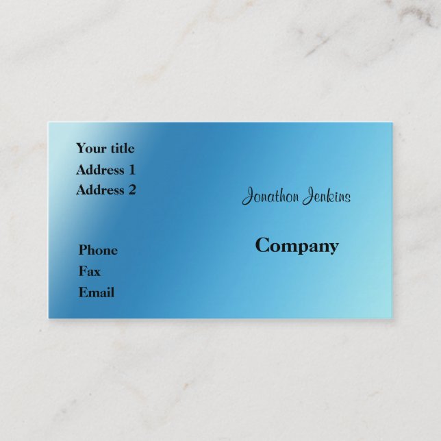 Carte De Visite Bleu (Devant)