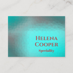 Carte De Visite bleu aqua géométrique turquoise
