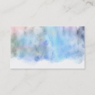 carte de visite bleu aquarelle double face