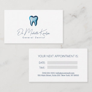 Carte De Visite Bleu Blanc Dentiste Dental Professional Nomination