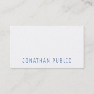 Carte De Visite Bleu blanc minimaliste Design Modèle moderne Éléga