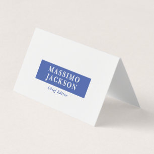 Carte De Visite Bleu Blanc Minimaliste Moderne Professionnel