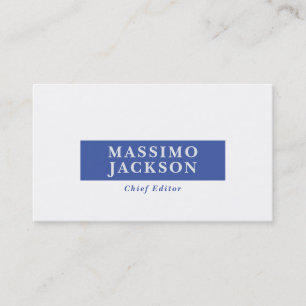 Carte De Visite Bleu Blanc Minimaliste Moderne Professionnel