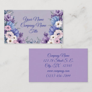 Carte De Visite Bleu, blanc, rose et pourpre"