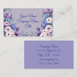 Carte De Visite Bleu, blanc, rose et pourpre"